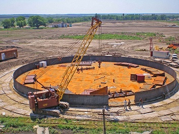 Монтаж резервуара вертикального стального